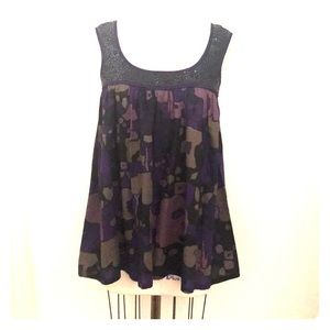 French Connection Sequined Billowy Tank Top